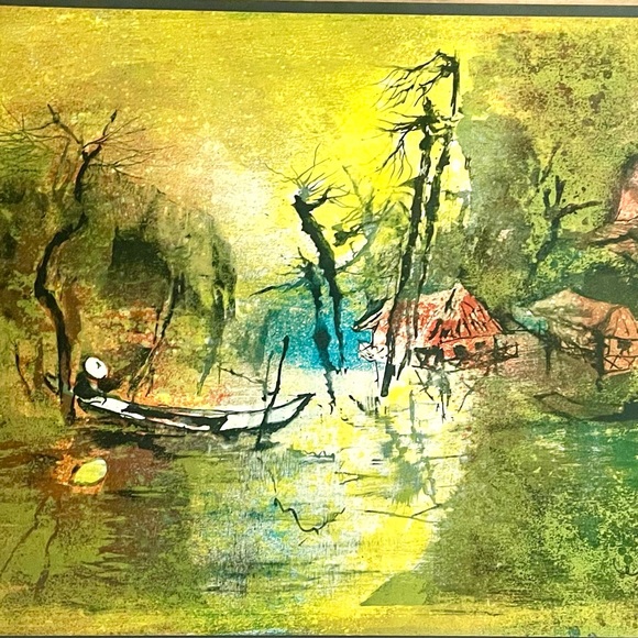 Artist Lebadang Signed Ltd Ed Lithograph Landscape of Vietnam Num. 125/260 - Picture 2 of 10